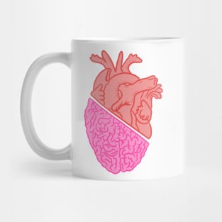 Pink and red heart and brain Mug